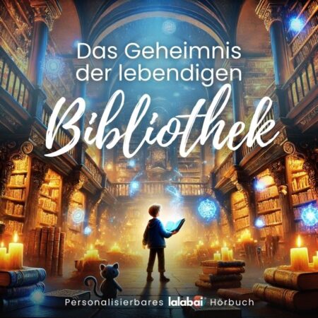 Ein spannendes Abenteuer-Hörbuch für Kinder, das Dich in eine geheimnisvolle Bibliothek voller lebendiger Bücher entführt, wo Geschichten Wirklichkeit werden. Du entdeckst magische Welten und löst Rätsel, die hinter den Buchdeckeln verborgen sind. Diese Hörspiel Geschichte von lalabai Hörbücher ist als personalisierbares Hörspiel in unserem Shop verfügbar. Das perfekte Last Minute Geschenk zum Personalisieren für Freunde und Familie.